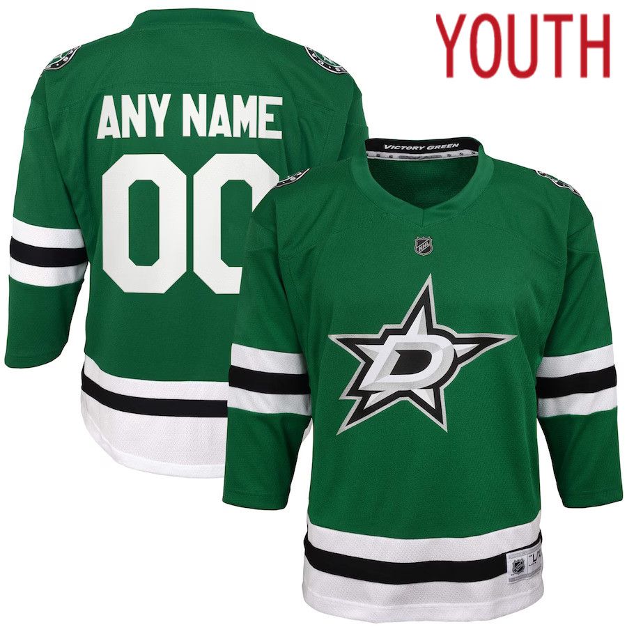 Youth Dallas Stars Green Home Replica Custom NHL Jersey